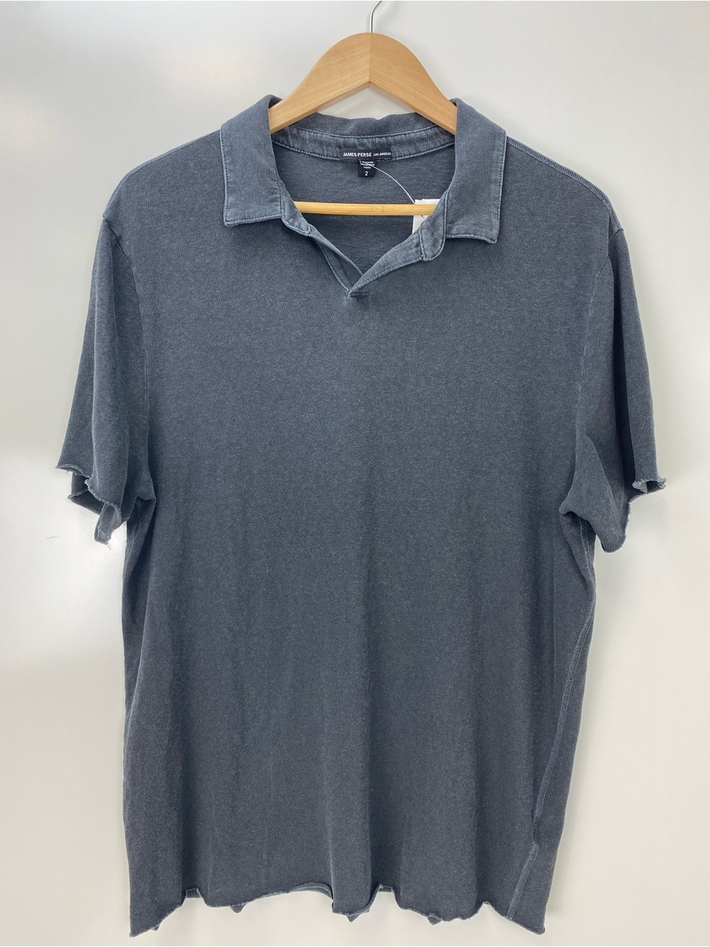 James Perse Washed Charcoal Gray Polo